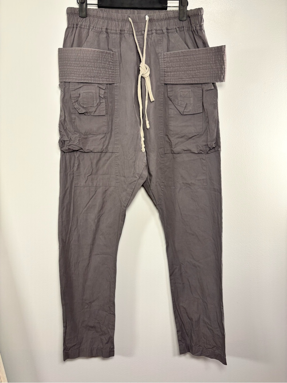 MNML Men's Cargo Drawstring Pants - Gray - Picture 2 of 7